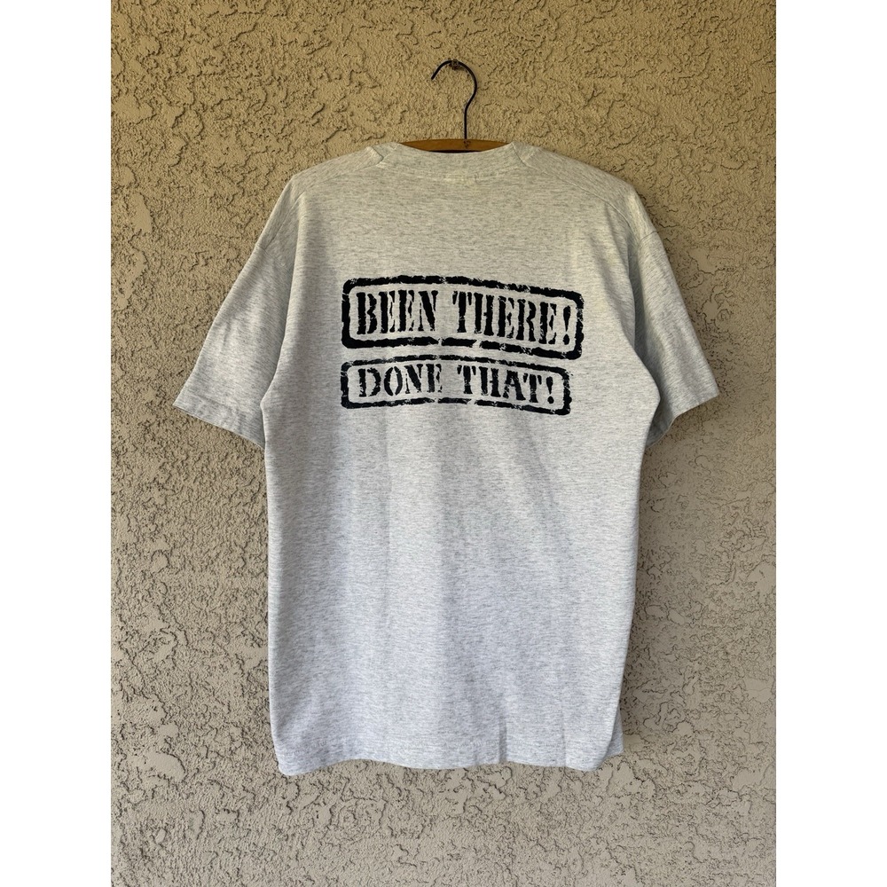 VTG Fruit of the Loom 90s USS Lexington Blue Ghost Navy Military T-Shirt Mens L